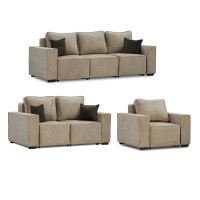Гарнитур HOBEL LOTUS 3+2+1 F/P CAPPUCCINO BELLA 3/NIAGARA BROWN (15) 
