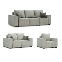 Гарнитур HOBEL LOTUS 3+2+1 F/P LIGHT GREY BELLA 12/NIAGARA GREY (15) 