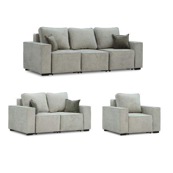 Sofa set HOBEL LOTUS 3+2+1 F/P LIGHT GREY BELLA 12/NIAGARA GREY (15) 