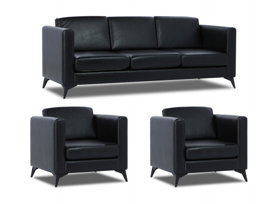 Sofa set HOBEL MALTA 3+1+1 BLACK PHANTOM 15 (3) 