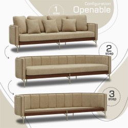 Гарнитур HOBEL MARIA 3+1+1 KAX7004 GOLD / HONEY PHANTOM 6/ LIGHT BROWN BONCUK 6 (3) 