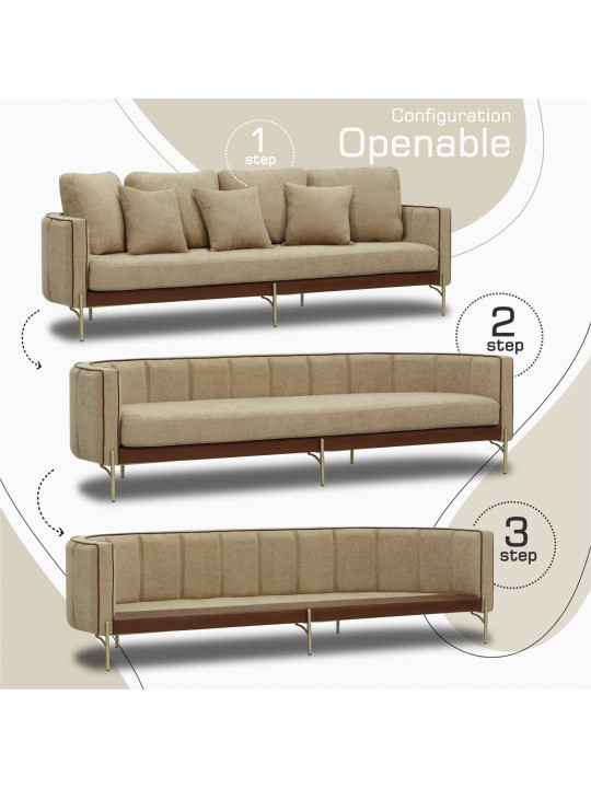Sofa set HOBEL MARIA 3+1+1 KAX7004 GOLD / HONEY PHANTOM 6/ LIGHT BROWN BONCUK 6 (3) 