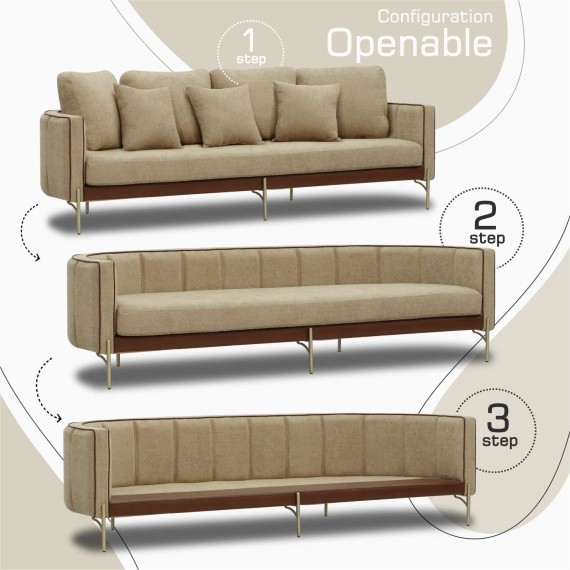 Гарнитур HOBEL MARIA 3+1+1 KAX7004 GOLD / HONEY PHANTOM 6/ LIGHT BROWN BONCUK 6 (3) 