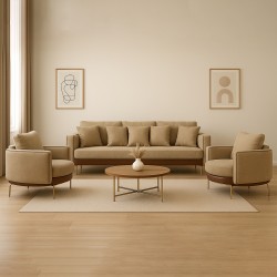 Гарнитур HOBEL MARIA 3+1+1 KAX7004 GOLD / HONEY PHANTOM 6/ LIGHT BROWN BONCUK 6 (3) 