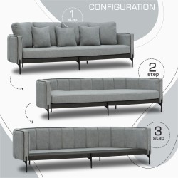 Гарнитур HOBEL MARIA 3+1+1 KAX7005 BLACK / GREY PHANTOM 14/ GREY PHANTOM 19 (3) 
