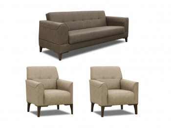 Sofa set HOBEL MARK 3+1+1 BROWN KIPRUS 04/BEIGE KIPRUS 03 (3) 