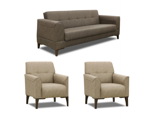 Sofa set HOBEL MARK 3+1+1 BROWN KIPRUS 04/BEIGE KIPRUS 03 (3) 