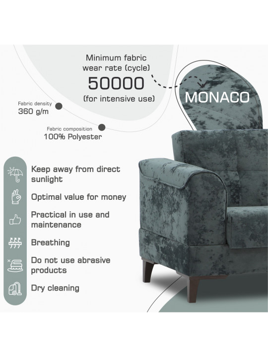 Sofa set HOBEL MARK 3+1+1 DARK GREY MONACO 15 / LIGHT GREY MONACO 13 (3) 