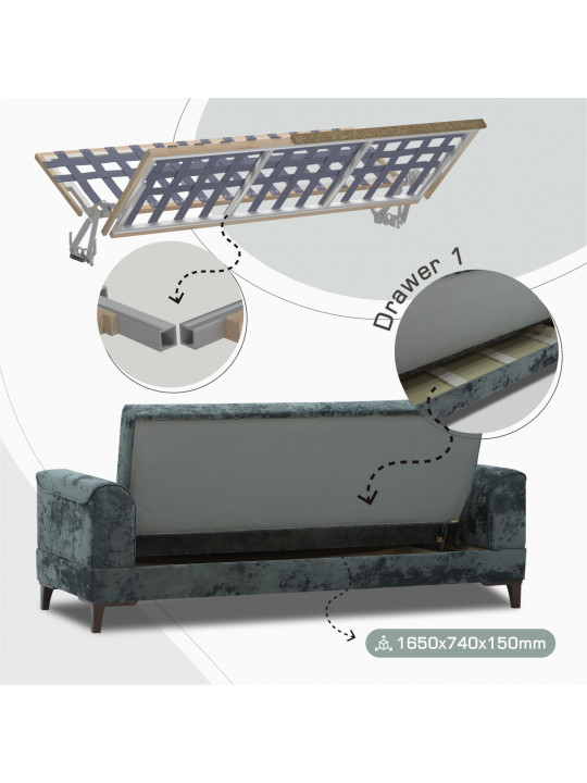 Sofa set HOBEL MARK 3+1+1 DARK GREY MONACO 15 / LIGHT GREY MONACO 13 (3) 