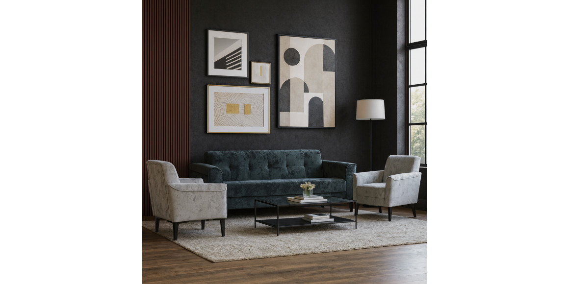 Sofa set HOBEL MARK 3+1+1 DARK GREY MONACO 15 / LIGHT GREY MONACO 13 (3) 