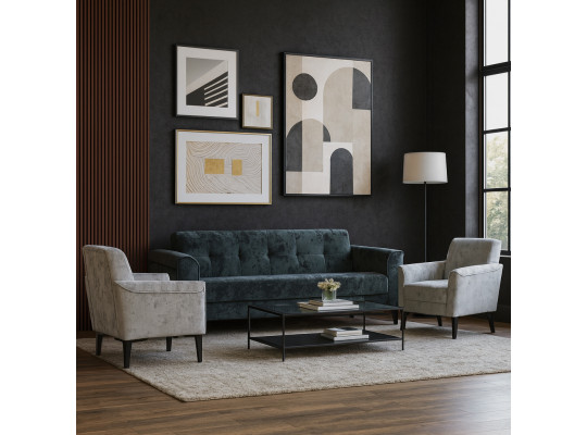 Sofa set HOBEL MARK 3+1+1 DARK GREY MONACO 15 / LIGHT GREY MONACO 13 (3) 