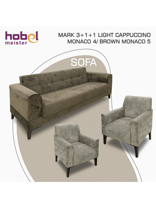 Հավաքածու HOBEL MARK 3+1+1 LIGHT CAPPUCCINO MONACO 4/ BROWN MONACO 5 (3) 