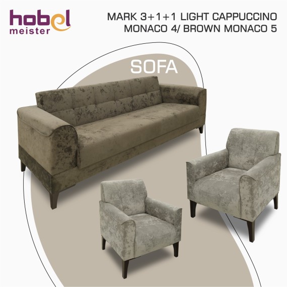 Հավաքածու HOBEL MARK 3+1+1 LIGHT CAPPUCCINO MONACO 4/ BROWN MONACO 5 (3) 