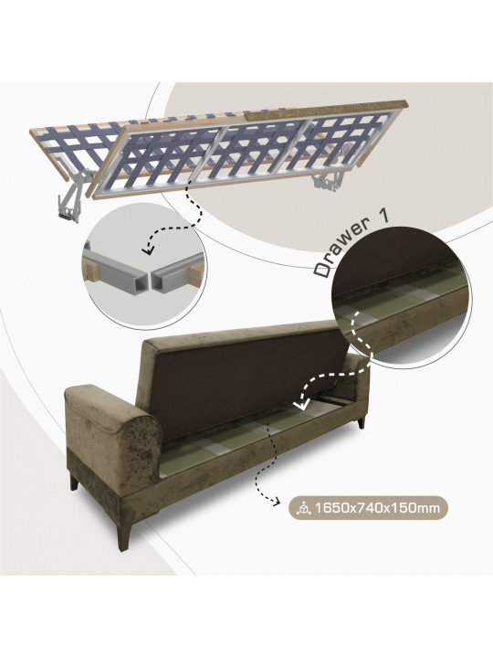 Հավաքածու HOBEL MARK 3+1+1 LIGHT CAPPUCCINO MONACO 4/ BROWN MONACO 5 (3) 