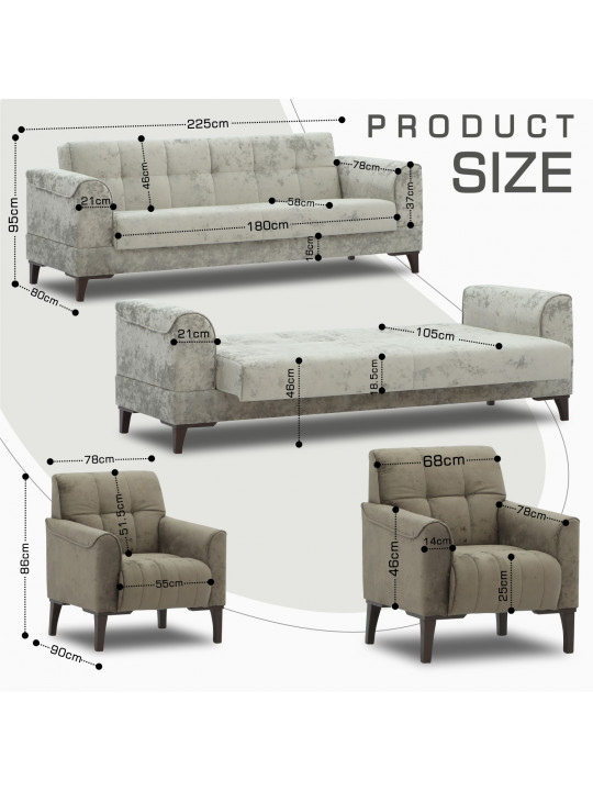 Հավաքածու HOBEL MARK 3+1+1 LIGHT CAPPUCCINO MONACO 4/ DARK CAPPUCCINO MONACO 5 (3) 