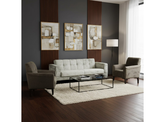 Sofa set HOBEL MARK 3+1+1 LIGHT CAPPUCCINO MONACO 4/ DARK CAPPUCCINO MONACO 5 (3) 