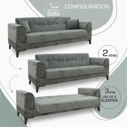 Гарнитур HOBEL MARK 3+1+1 LIGHT GREY MONACO 13/ DARK GREY MONACO 15 (3) 