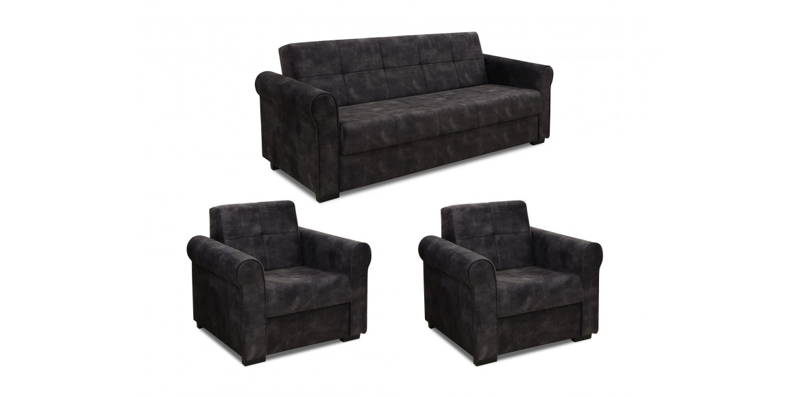 Sofa set HOBEL MARSEL 3+1+1 DARK GREY RIO 10 (4) 