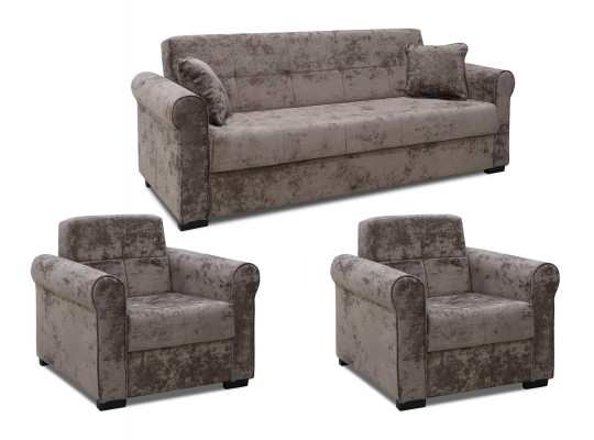 Sofa set HOBEL MARSEL 3+1+1 LIGHT BROWN MONACO 4 (4) 