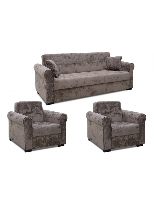 Sofa set HOBEL MARSEL 3+1+1 LIGHT BROWN MONACO 4 (4) 