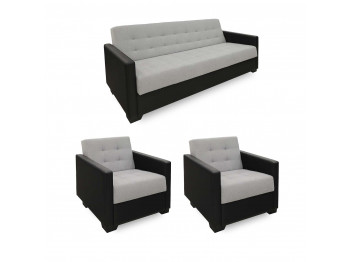 Sofa set HOBEL MARVEL 3+1+1 BLACK 4503/LIGHT GREY SCANDI 17 (4) 