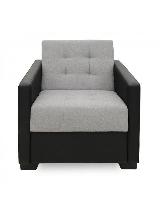 Sofa set HOBEL MARVEL 3+1+1 BLACK 4503/LIGHT GREY SCANDI 17 (4) 