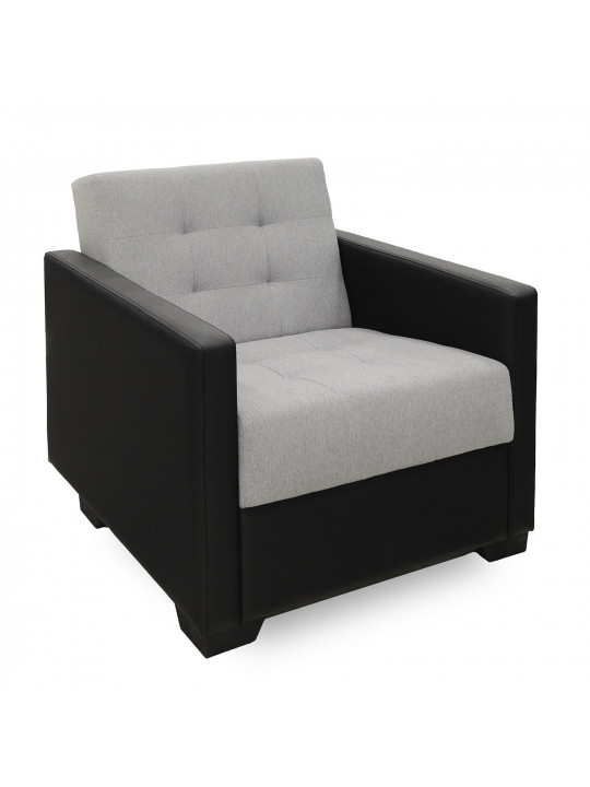 Sofa set HOBEL MARVEL 3+1+1 BLACK 4503/LIGHT GREY SCANDI 17 (4) 