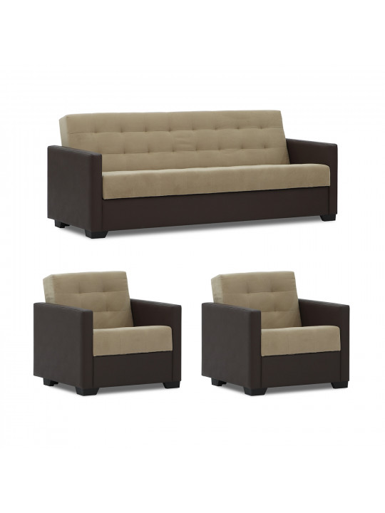 Sofa set HOBEL MARVEL 3+1+1 BROWN 3673/ LIGHT BROWN VIVALDI 21 (4) 