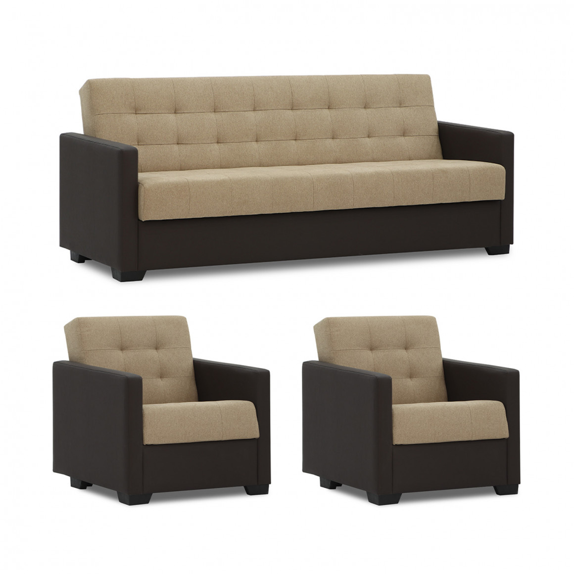 Sofa set HOBEL MARVEL 3+1+1 BROWN 3673/LIGHT BROWN SCANDI 4 (4) 