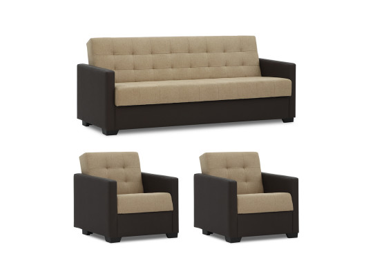 Sofa set HOBEL MARVEL 3+1+1 BROWN 3673/LIGHT BROWN SCANDI 4 (4) 