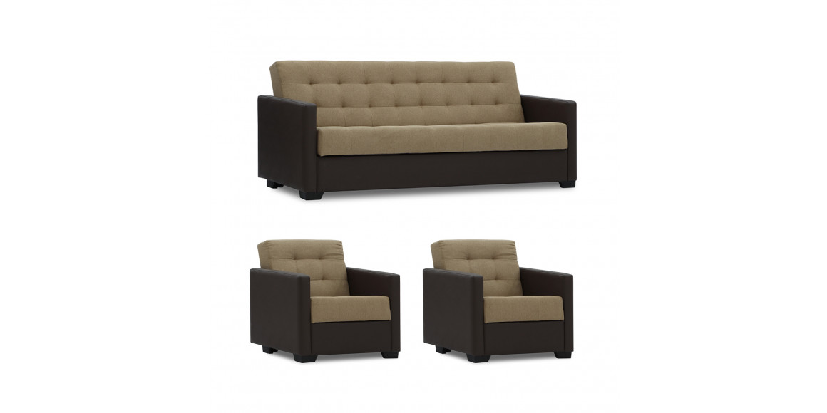 Sofa set HOBEL MARVEL 3+1+1 COFFEE V460/ BEIGE SCANDI 4 (4) 