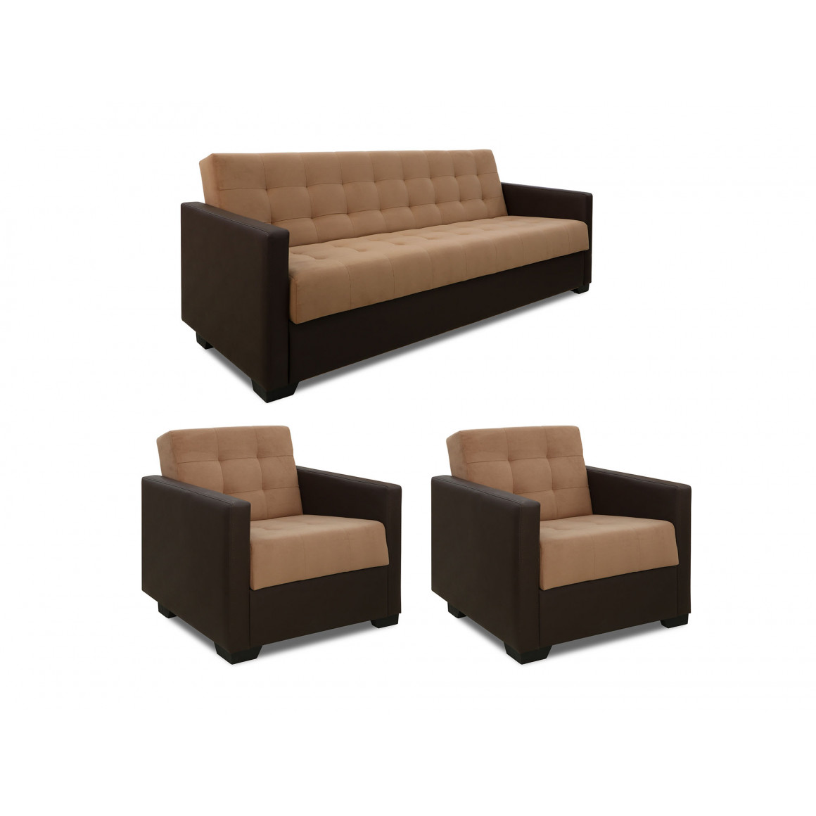 Sofa set HOBEL MARVEL 3+1+1 COFFEE V460/COFFEE LIGHT BROWN VIVVALDI 20 (4) 