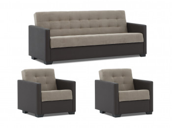 Sofa set HOBEL MARVEL 3+1+1 DARK BROWN 3673/ CAPPUCCINO VIVALDI 5 (4) 