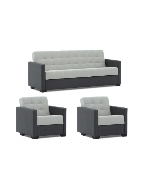 Sofa set HOBEL MARVEL 3+1+1 DARK GREY 8410/ LIGHT GREY VIVALDI 6 (4) 