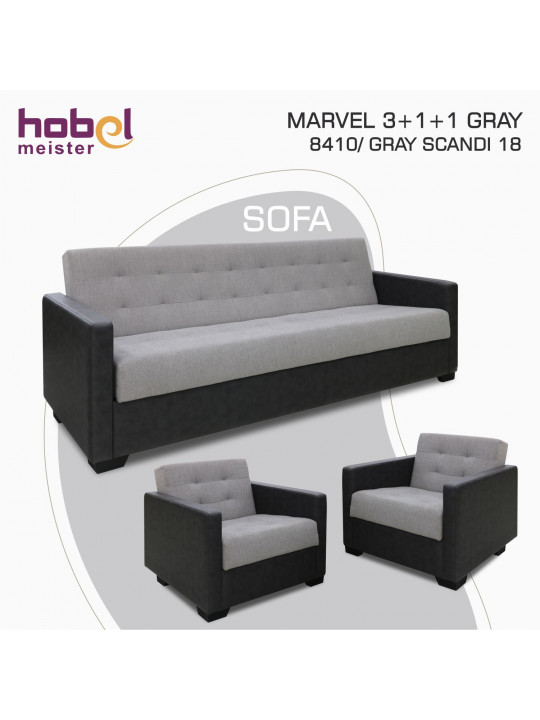 Հավաքածու HOBEL MARVEL 3+1+1 GRAY 8410/ GRAY SCANDI 18 (4) 