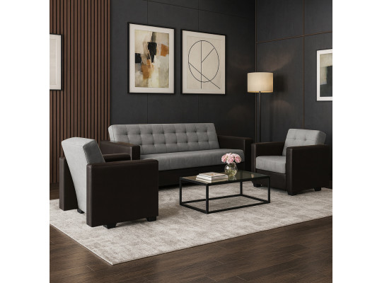 Sofa set HOBEL MARVEL 3+1+1 GRAY 8410/ GRAY SCANDI 18 (4) 