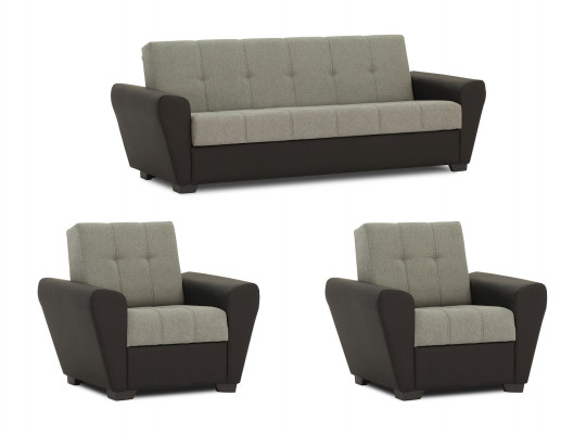 Sofa set HOBEL MODERN 3+1+1 BLACK 4503/GRAY SCANDI 21 (4) 
