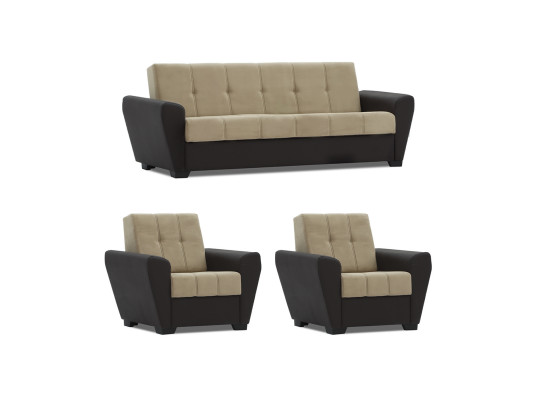 Sofa set HOBEL MODERN 3+1+1 BROWN 3673/ LIGHT BROWN VIVALDI 21 (4) 