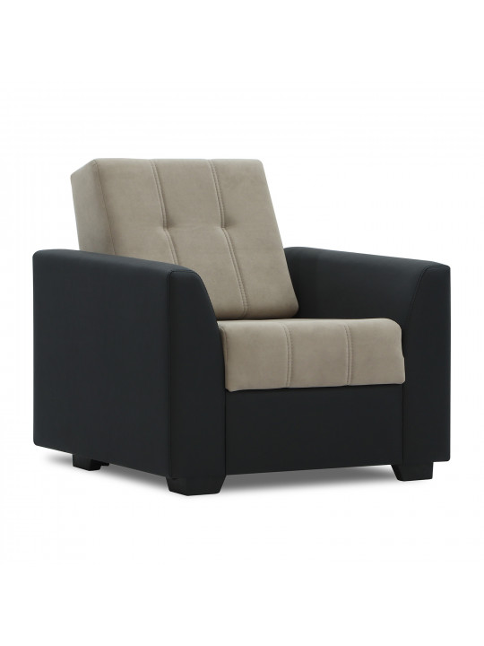 Sofa set HOBEL MODERN LUX 3+1+1 BLACK 4503/CAPPUCCINO LEONARDO 4 (4) 