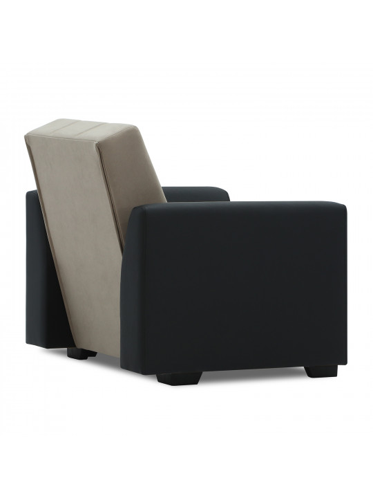 Sofa set HOBEL MODERN LUX 3+1+1 BLACK 4503/CAPPUCCINO LEONARDO 4 (4) 