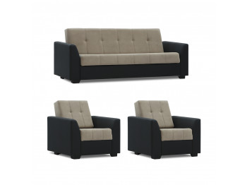 Sofa set HOBEL MODERN LUX 3+1+1 BLACK 4503/CAPPUCCINO LEONARDO 4 (4) 
