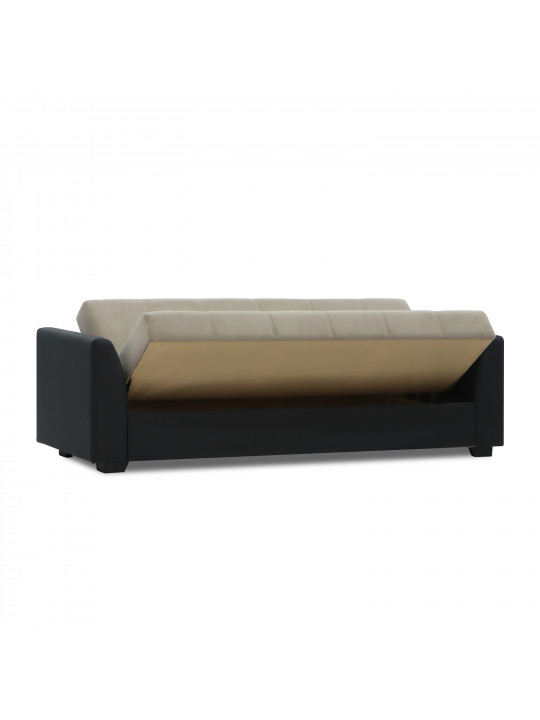 Sofa set HOBEL MODERN LUX 3+1+1 BLACK 4503/CAPPUCCINO LEONARDO 4 (4) 