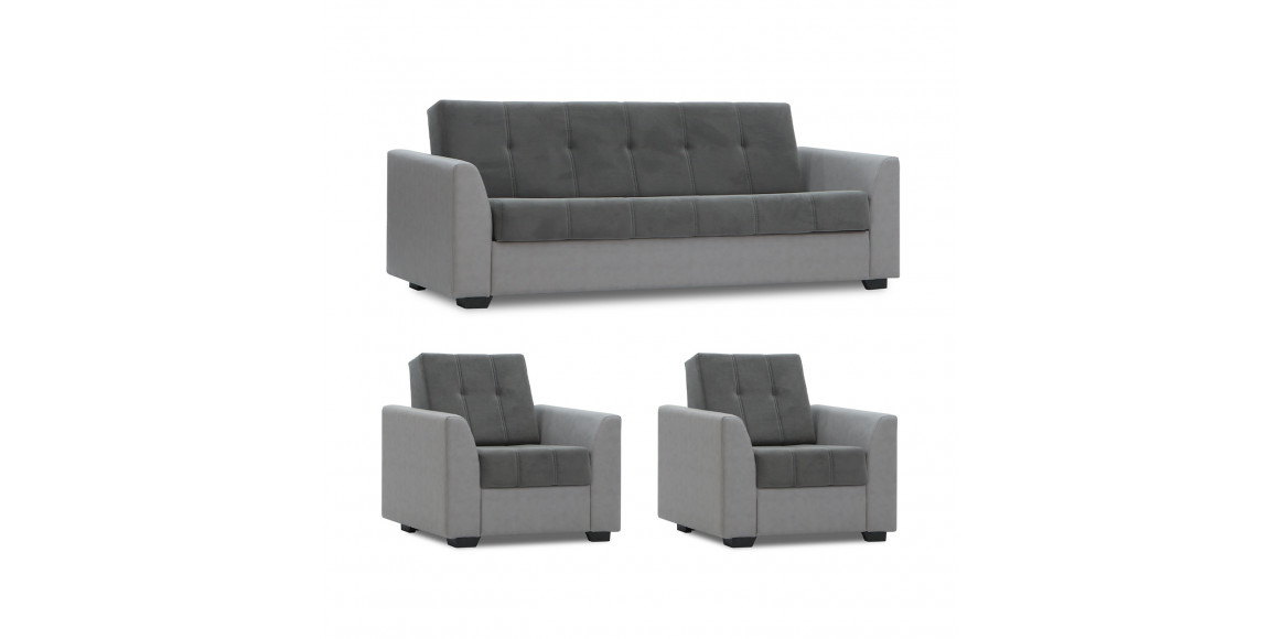 Гарнитур HOBEL MODERN LUX 3+1+1 LIGHT GREY 8409/ DARK GREY LEONARDO 15 (4) 