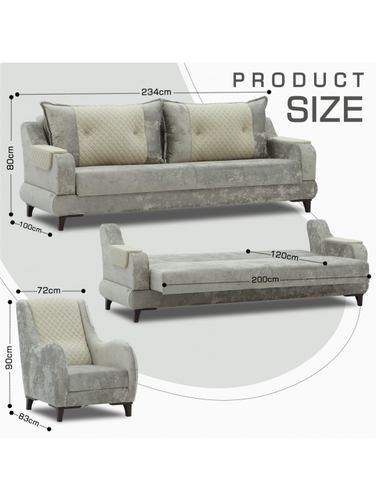 Հավաքածու HOBEL OLIVIA 3+1+1 CAPPUCCINO MONACO 4/CREAM BUKLE 4 (4) 