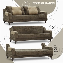 Гарнитур HOBEL OLIVIA 3+1+1 F/R BROWN MONACO 5/BONCUK 6 (4) 