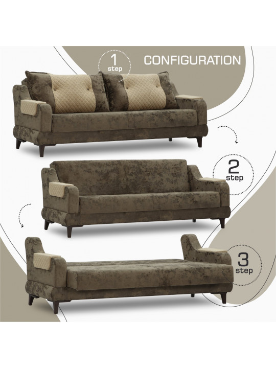 Հավաքածու HOBEL OLIVIA 3+1+1 F/R BROWN MONACO 5/BONCUK 6 (4) 