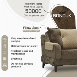 Гарнитур HOBEL OLIVIA 3+1+1 F/R BROWN MONACO 5/BONCUK 6 (4) 