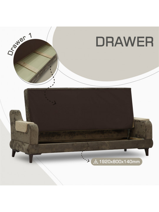 Հավաքածու HOBEL OLIVIA 3+1+1 F/R BROWN MONACO 5/BONCUK 6 (4) 