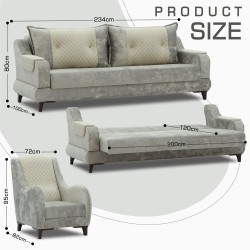 Гарнитур HOBEL OLIVIA 3+1+1 F/R CAPPUCCINO MONACO 4/BUKLE 4 (4) 