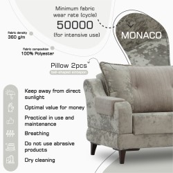 Гарнитур HOBEL OLIVIA 3+1+1 F/R CAPPUCCINO MONACO 4/ELEGANCE6 (4) 